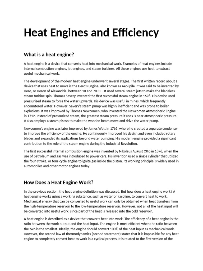 History of Heat Engine Inventions | PDF | Steam Engine | Heat