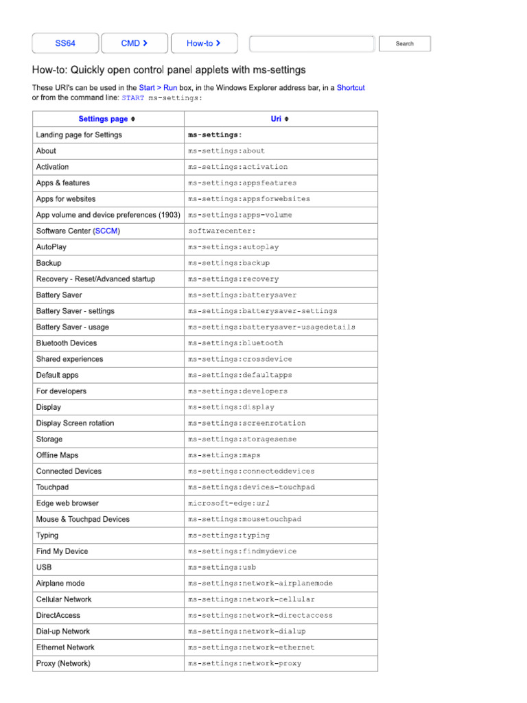 cmd ms settings