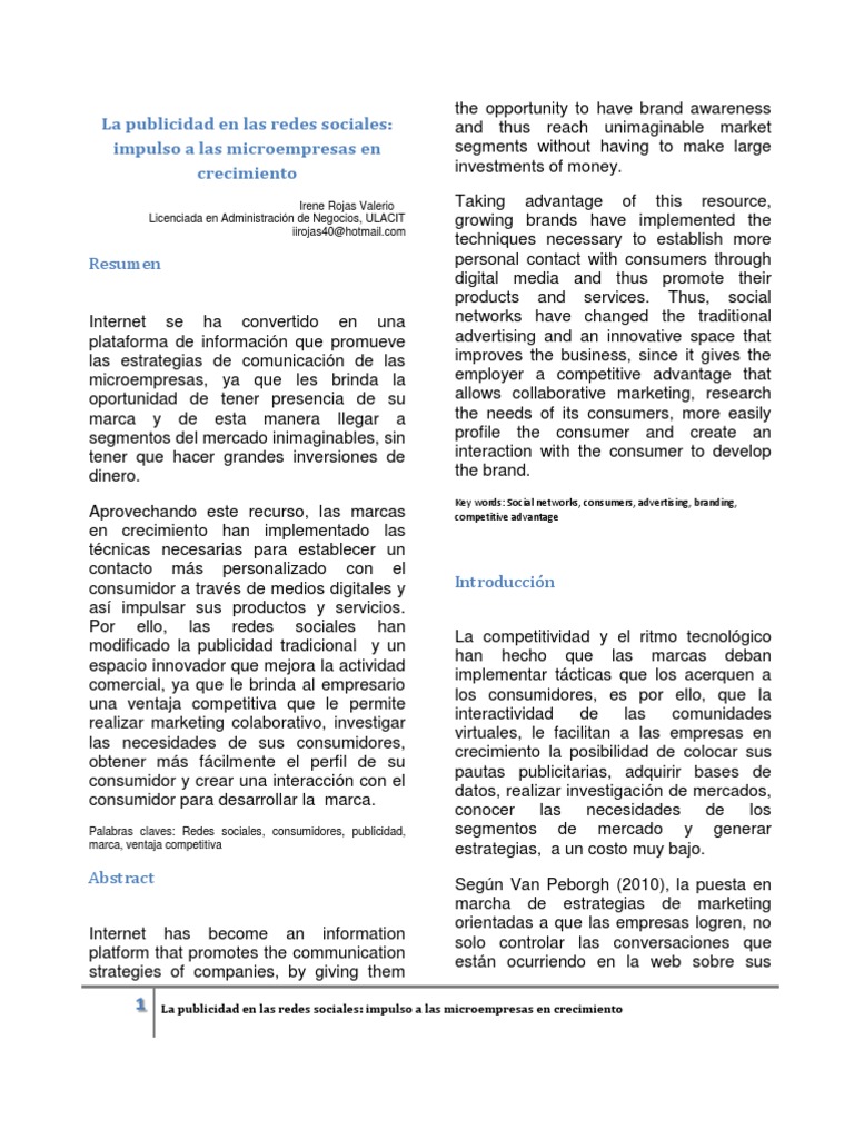 Publicidad en redes para microempresas | PDF | Servicio de redes ...