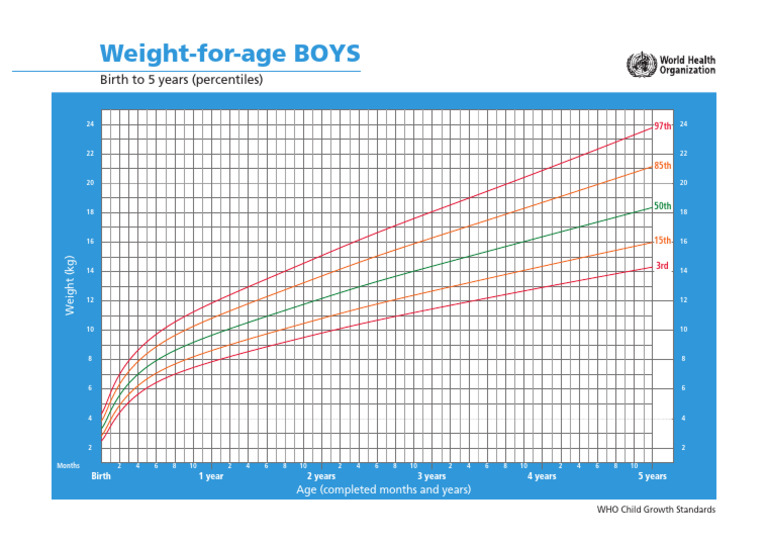 WHO Growth Standards: Boys Weight Data | PDF