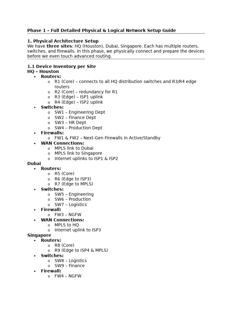 Network Setup Guide: Phase 1 Overview | PDF | Ip Address | Wide Area ...