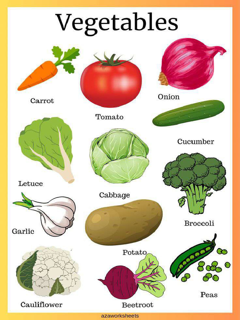 Animals, Vegetables, Vehicles, and Fruits Identification Charts | PDF