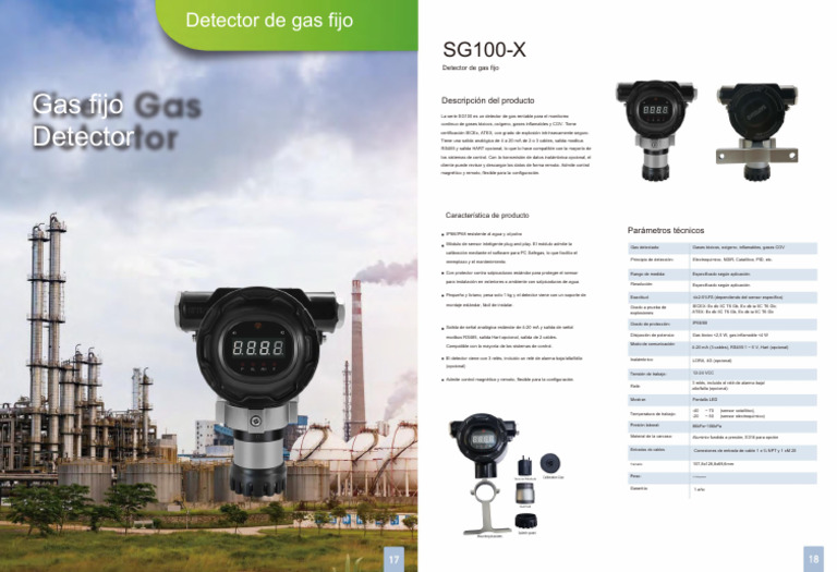 Detector de gas SG100X IP66/IP68 | PDF | Sensor | Ingeniería Informática
