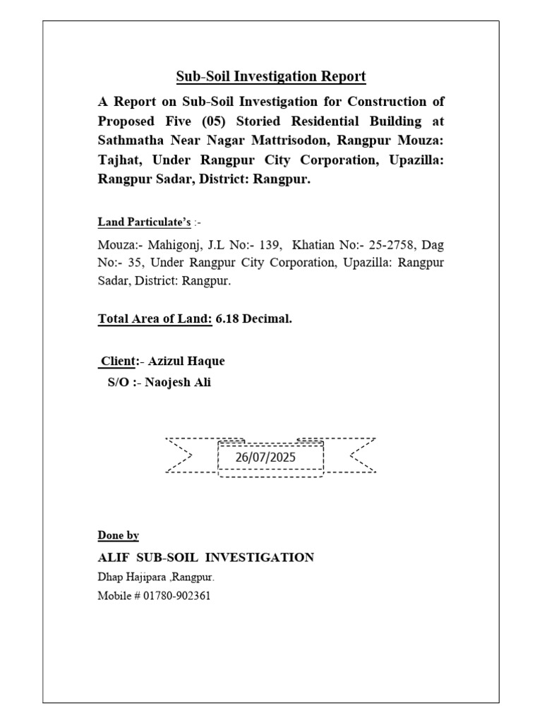 Soil Report | PDF | Geotechnical Engineering | Soil