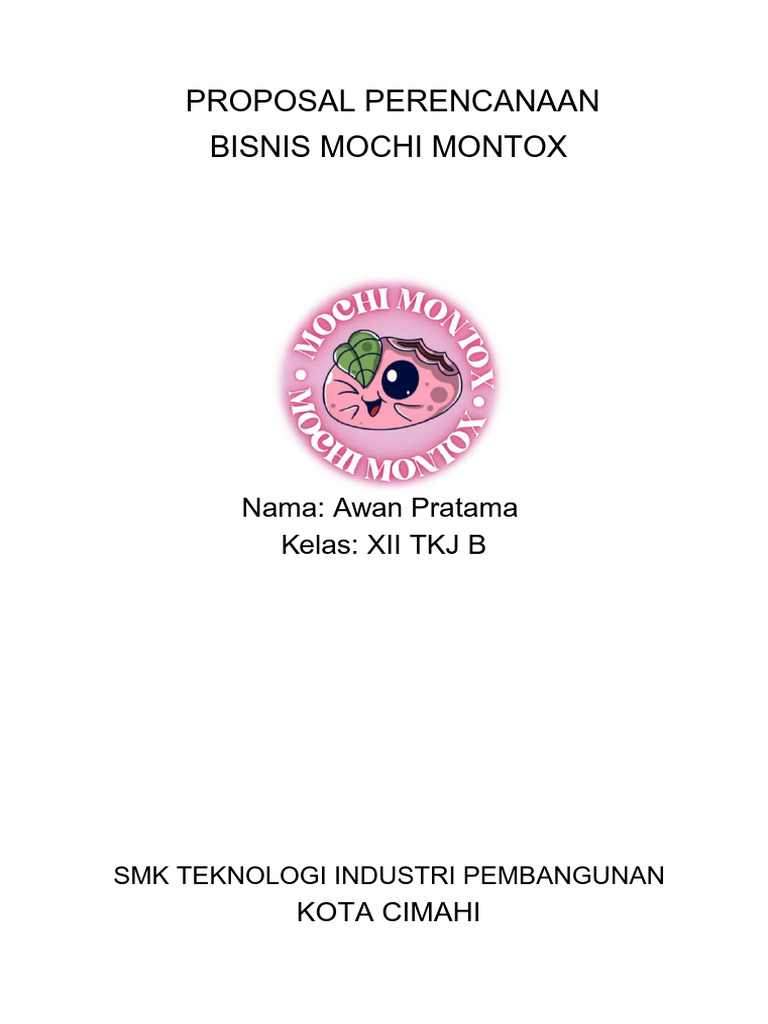 Rencana Bisnis Mochi Montox di Cimahi | PDF