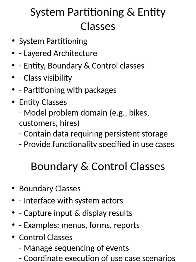 Entity and Boundary Control Classes | PDF