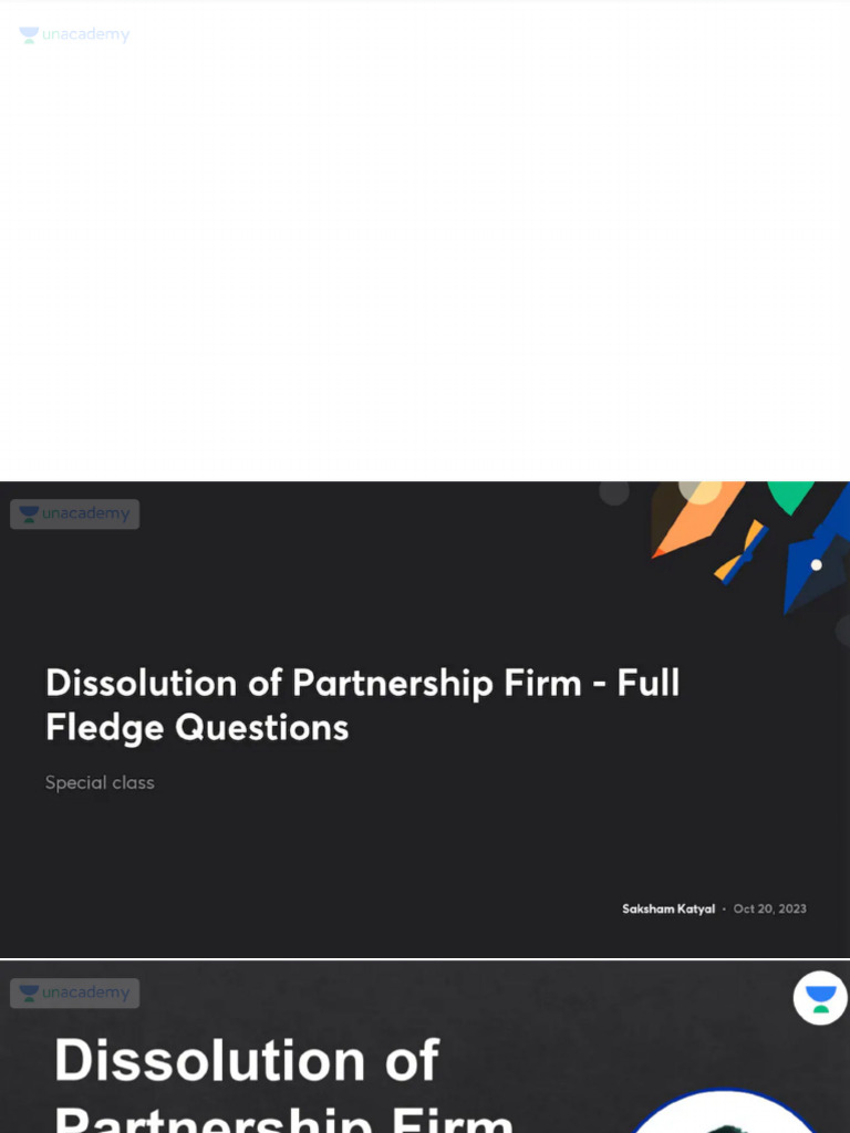 Dissolution of Partnership Firm Full Fledge Questions With Anno | PDF