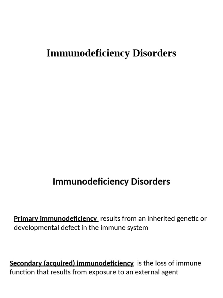 Immunodeficiency Disorders Overview | PDF | Hiv | Management Of Hiv/Aids