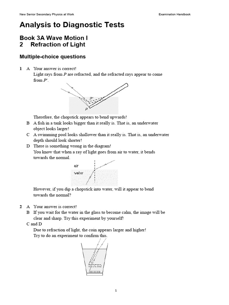 ExamHB_sol_3A02 Physics at work book 3 | PDF | Refraction | Atomic