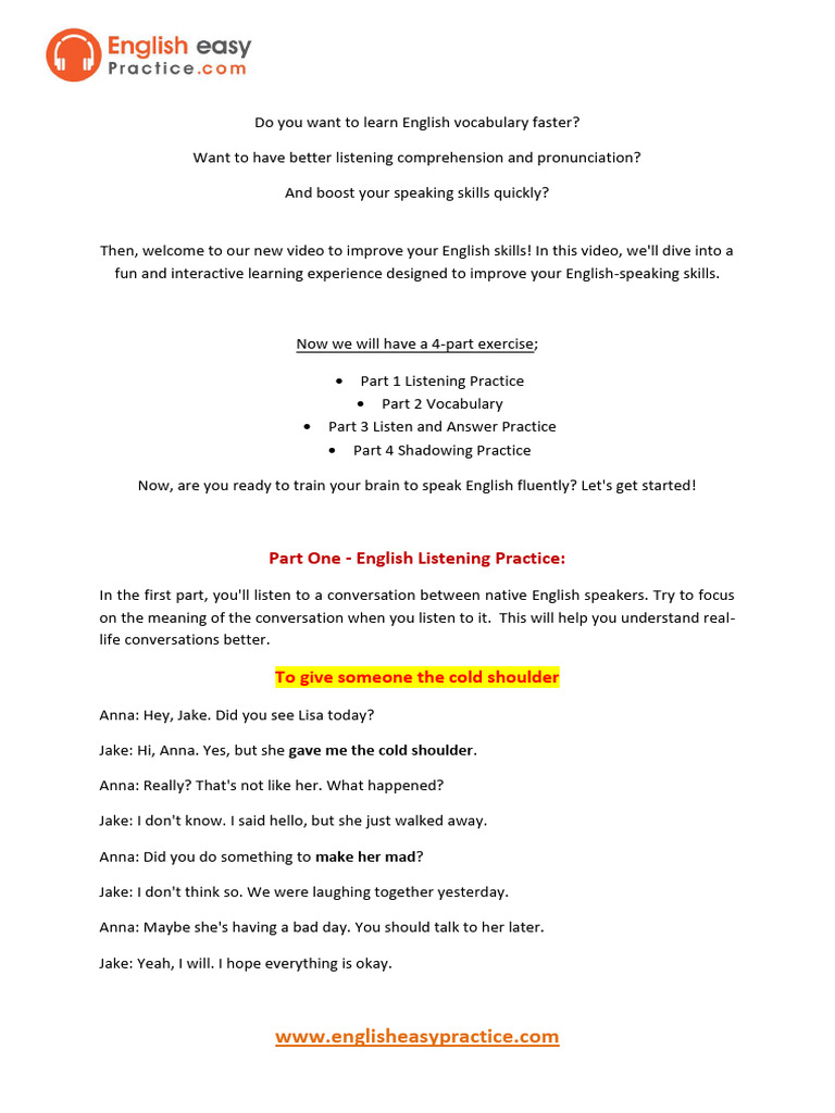 Improve English Speaking Skills Fast | PDF | Vocabulary | English Language