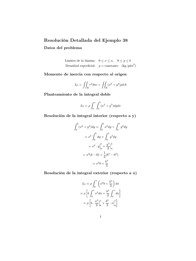 Cálculo del Momento de Inercia IO | PDF