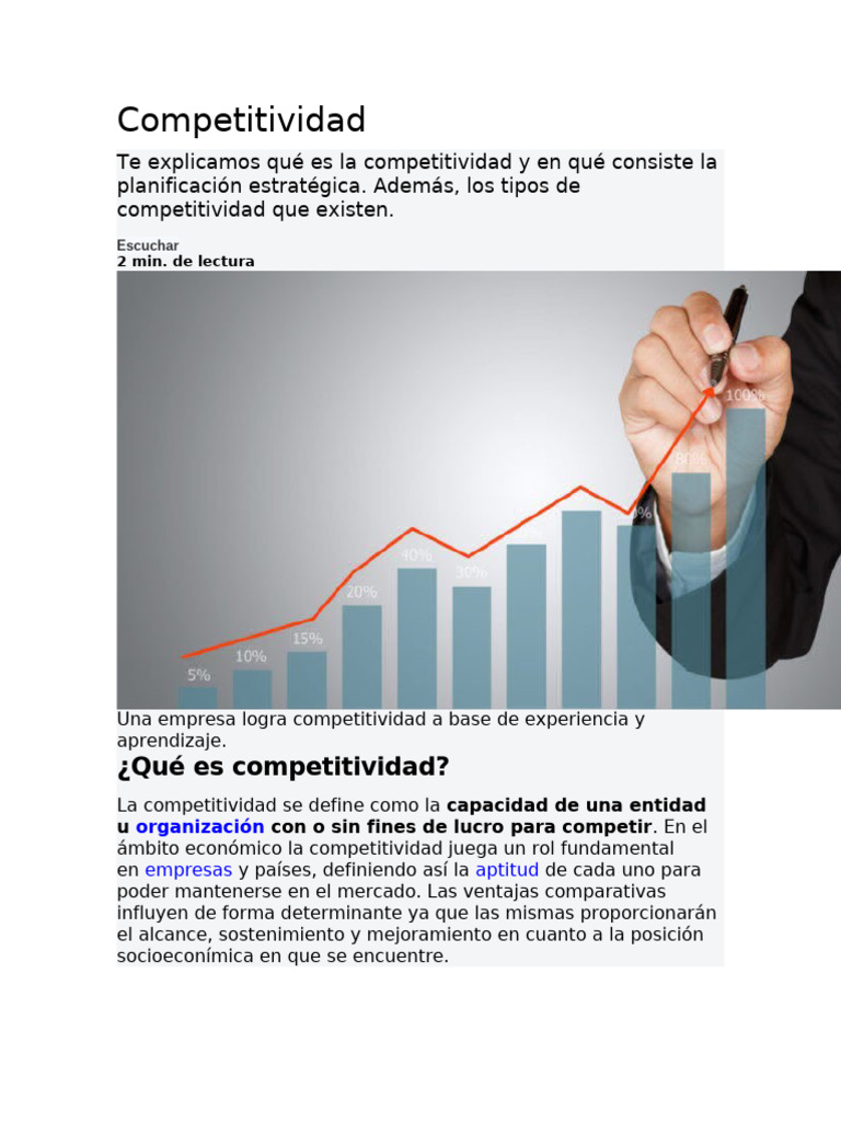 Tipos y Estrategias de Competitividad | PDF | Business | Planificación ...