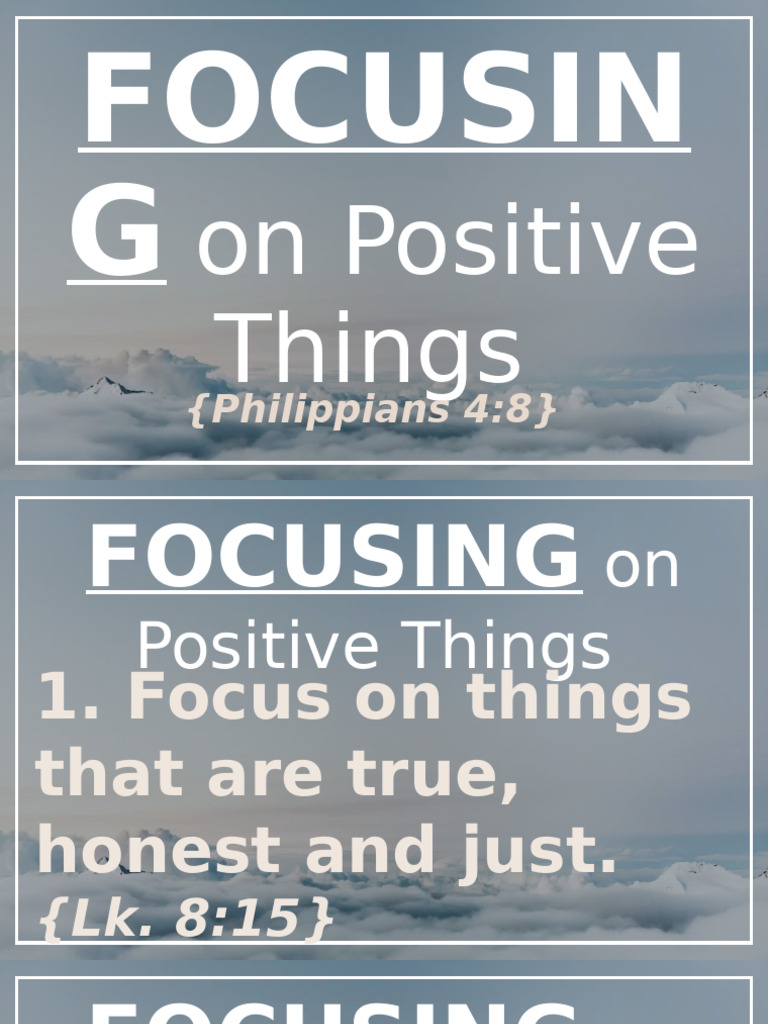Focusing On Positive Things | PDF