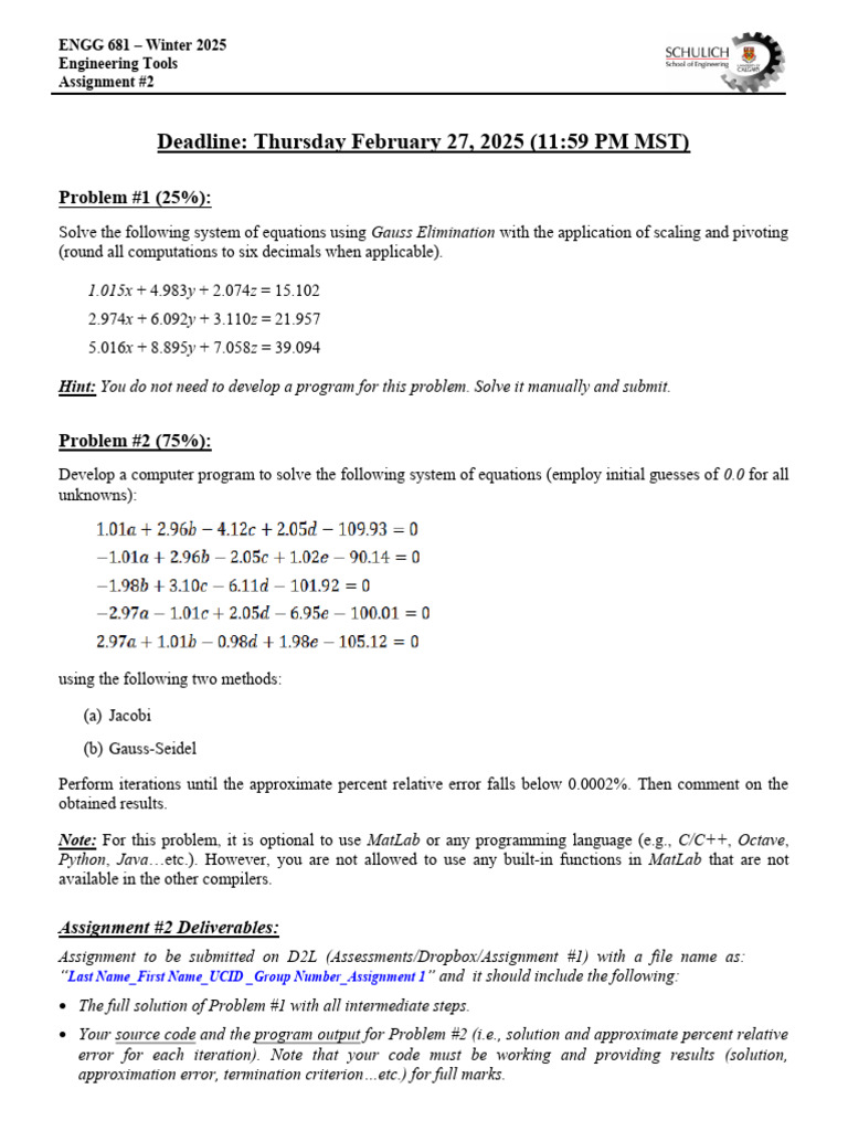 Engineering Tools Assignment 2 Guide | PDF