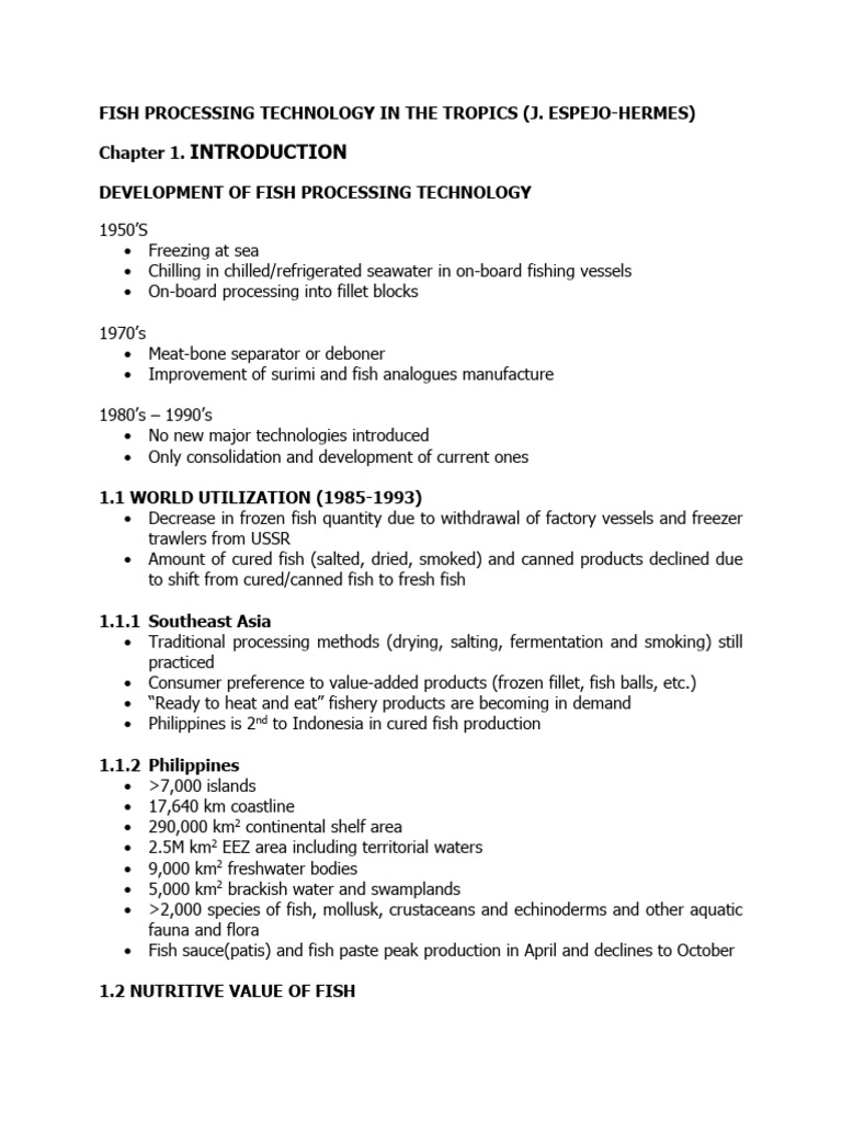 Fish Processing Technology Overview | PDF | Disinfectant | Ice