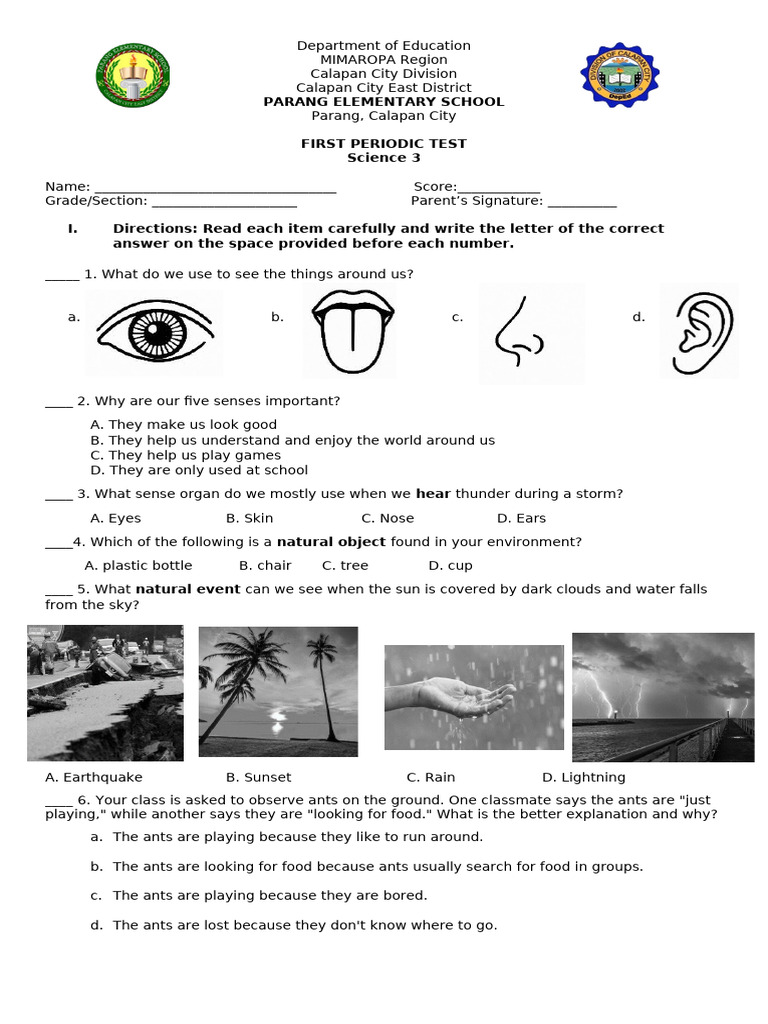 Q1 Periodical Test in Science | PDF | Waste | Water