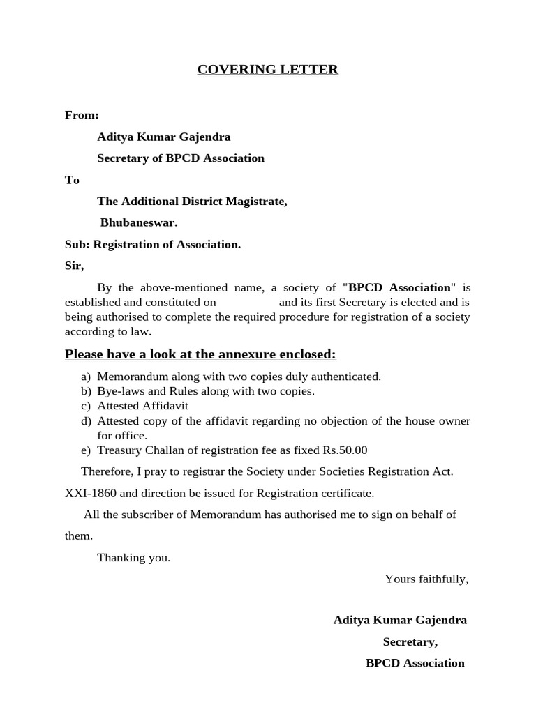 Covering Letter | PDF