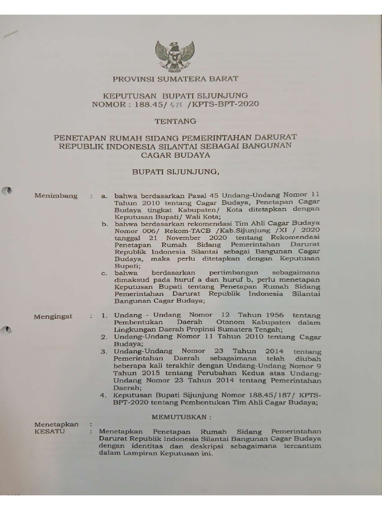 Rumah Sidang PDRI | PDF
