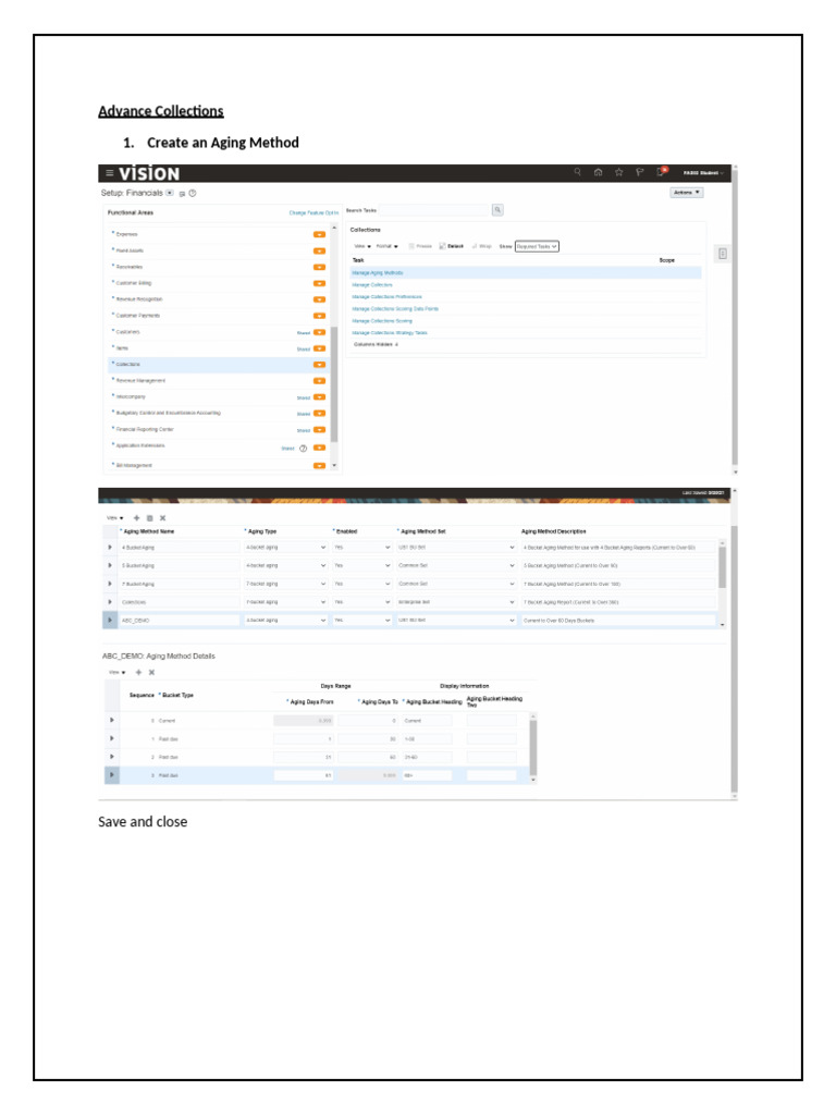 Advance Collections Setup and Process Flow Documents | PDF
