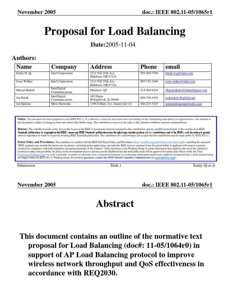 11 05 1065-01-000v Proposal Load Balancing | PDF | Quality Of Service ...