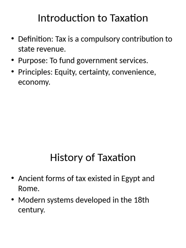 Overview of Taxation Principles | PDF