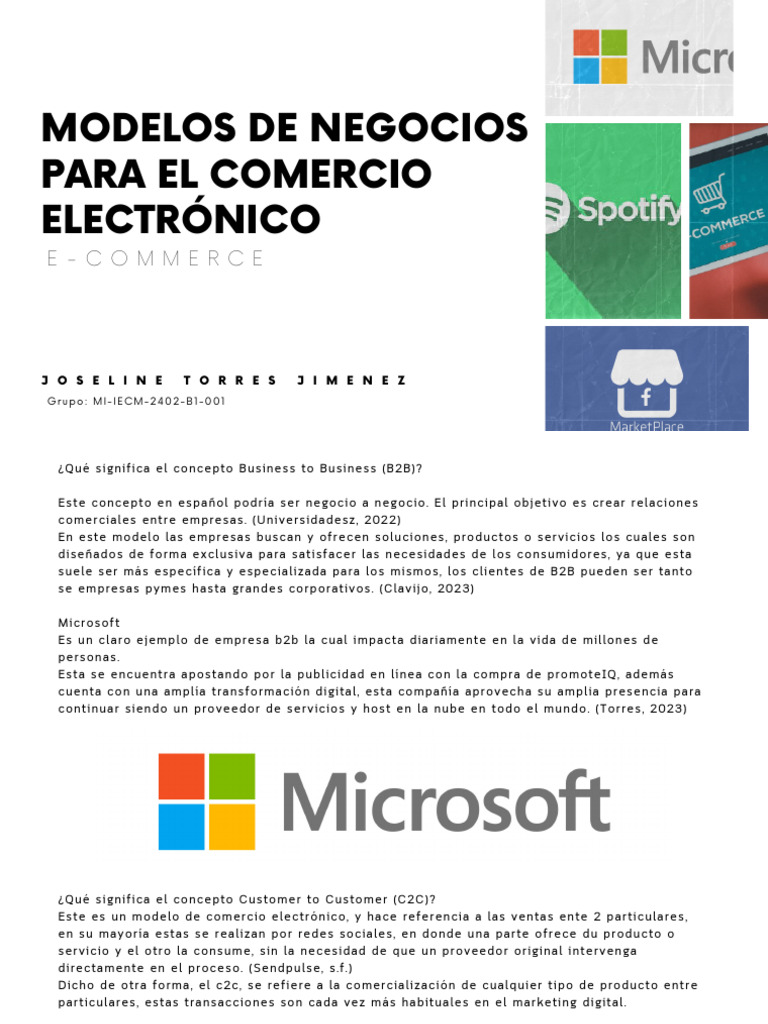 Modelos de Comercio Electrónico B2B | PDF | Comercio electrónico ...