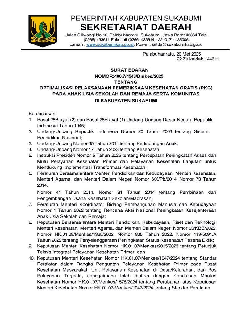 Optimalisasi Pemeriksaan Kesehatan Anak Sukabumi | PDF