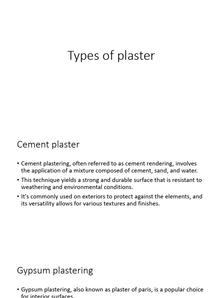 Types of Plastering Techniques | PDF