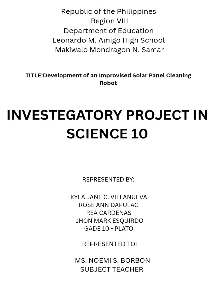 Improvised Solar Panel Cleaning Robot | PDF