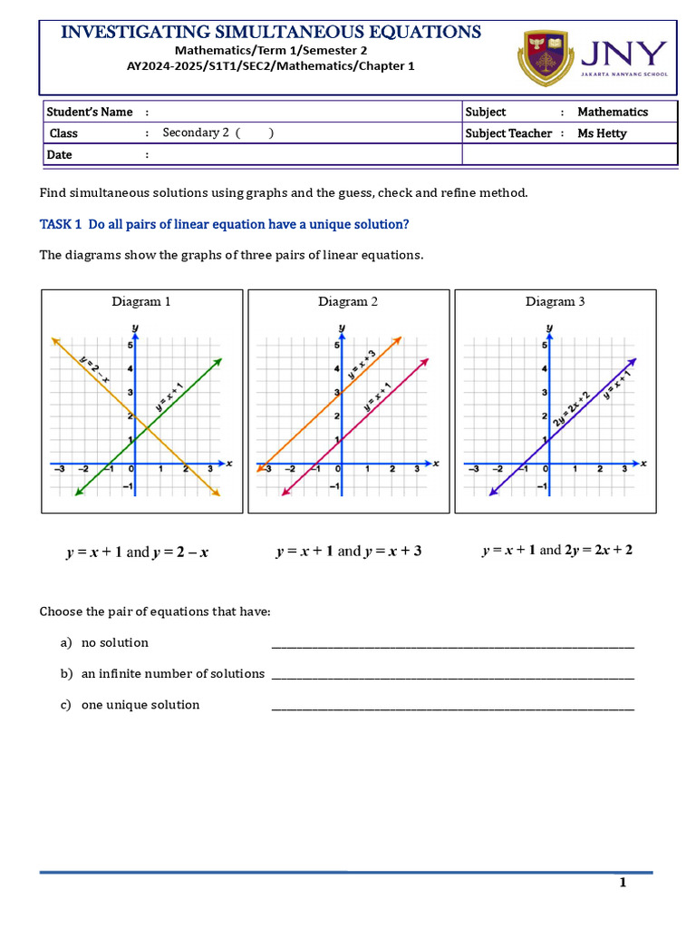 Solving Simultaneous Equations Guide | PDF | Equations | Mathematics