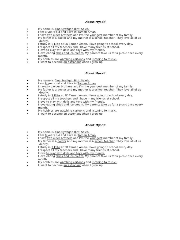 About Myself | PDF