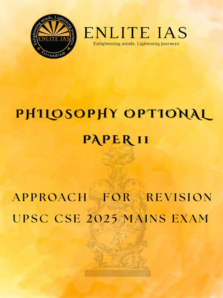 Approach For Philosophy Optional Paper 2 For UPSC CSE MAINS 2025 | PDF ...