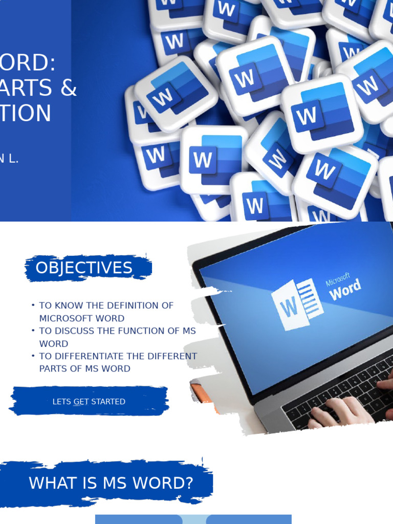 MS WORD Parts and Function | PDF | Microsoft Word | Window (Computing)