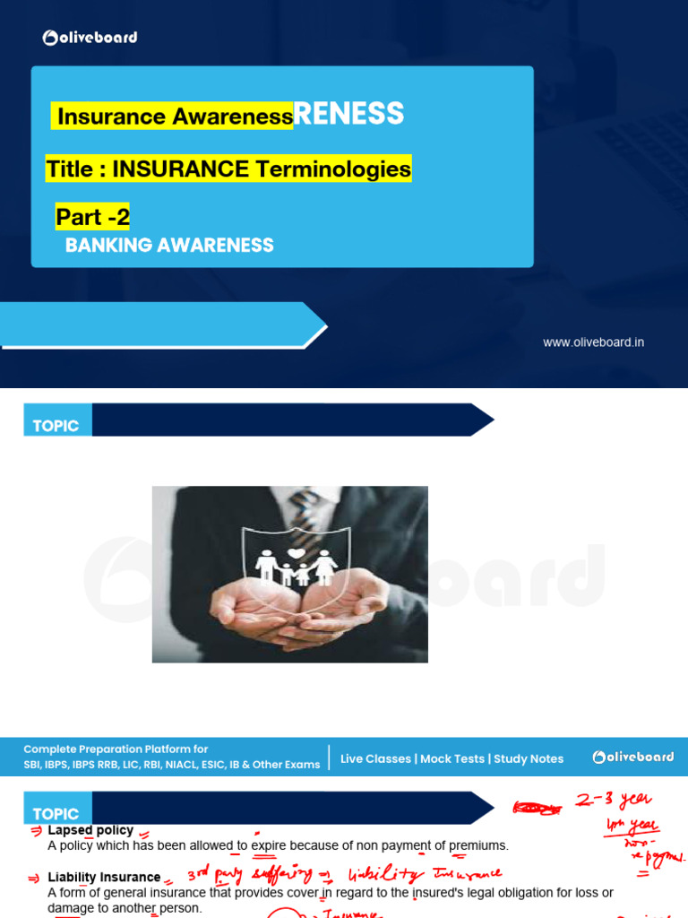 Insurance Terminologies Part - 2 1750751852 | PDF | Reinsurance | Insurance
