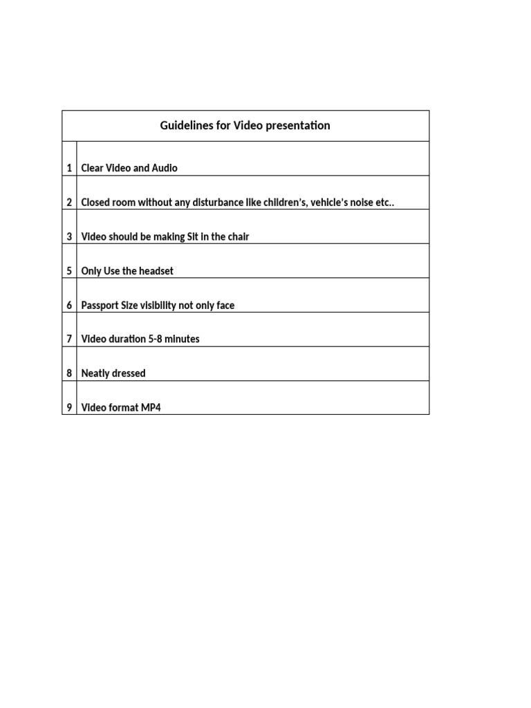 Video Presentation Guidelines | PDF