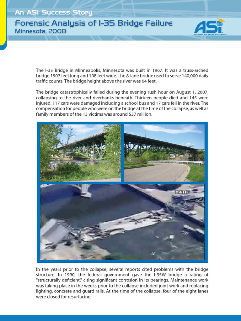 Forensic Analysis of I-35 Bridge Collapse | PDF | Bridge | Structural ...