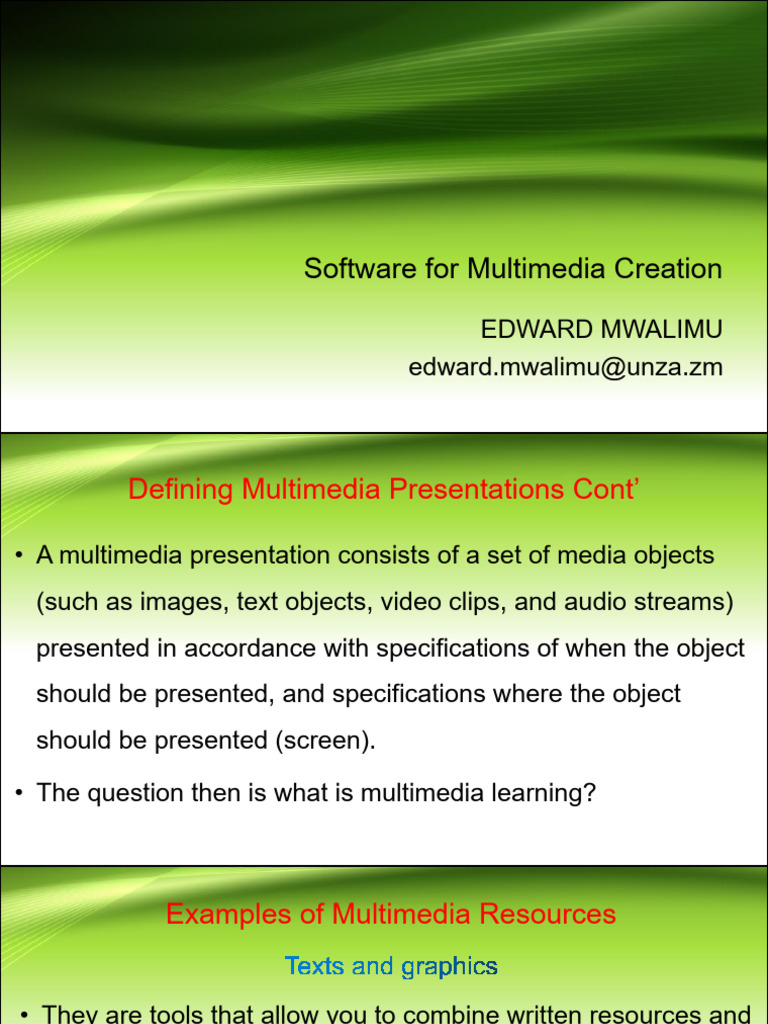 Multimedia Creation Tools Overview | PDF | Multimedia | Computing
