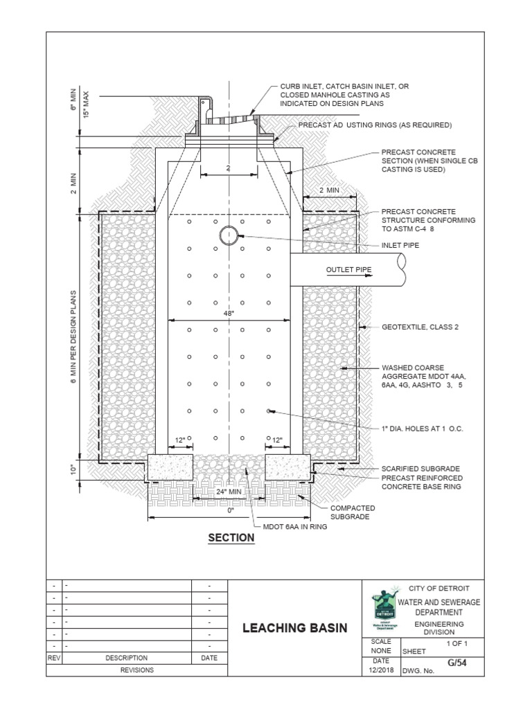 Leaching Basin Design Specifications | PDF | Materials | Environmental ...