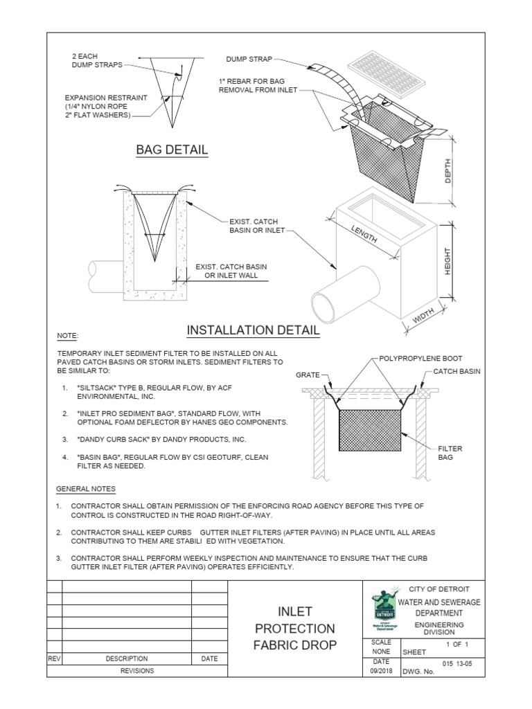 Detroit Inlet Protection Details | PDF | Storm Drain | Environmental ...