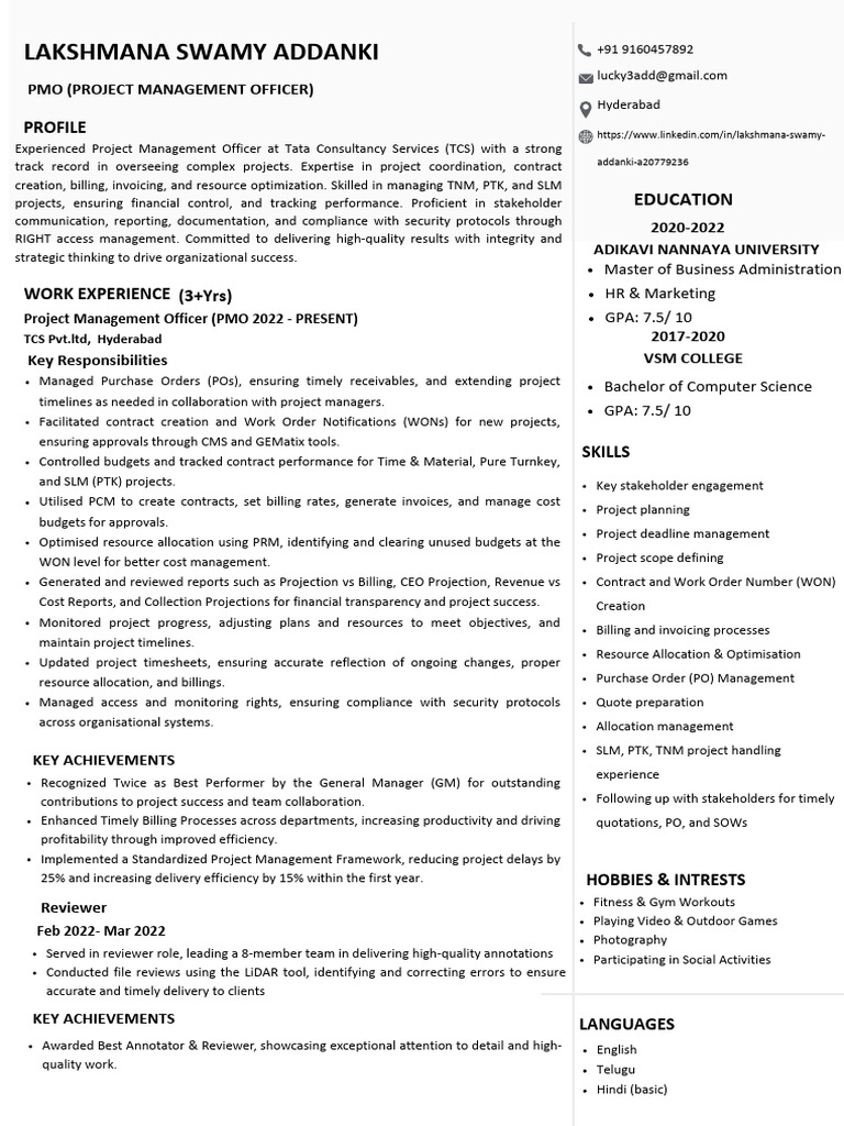Project Management Officer Profile | PDF | Project Management | Business