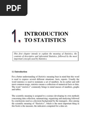 Introduction To Statistics Pdf Statistical Inference Statistics