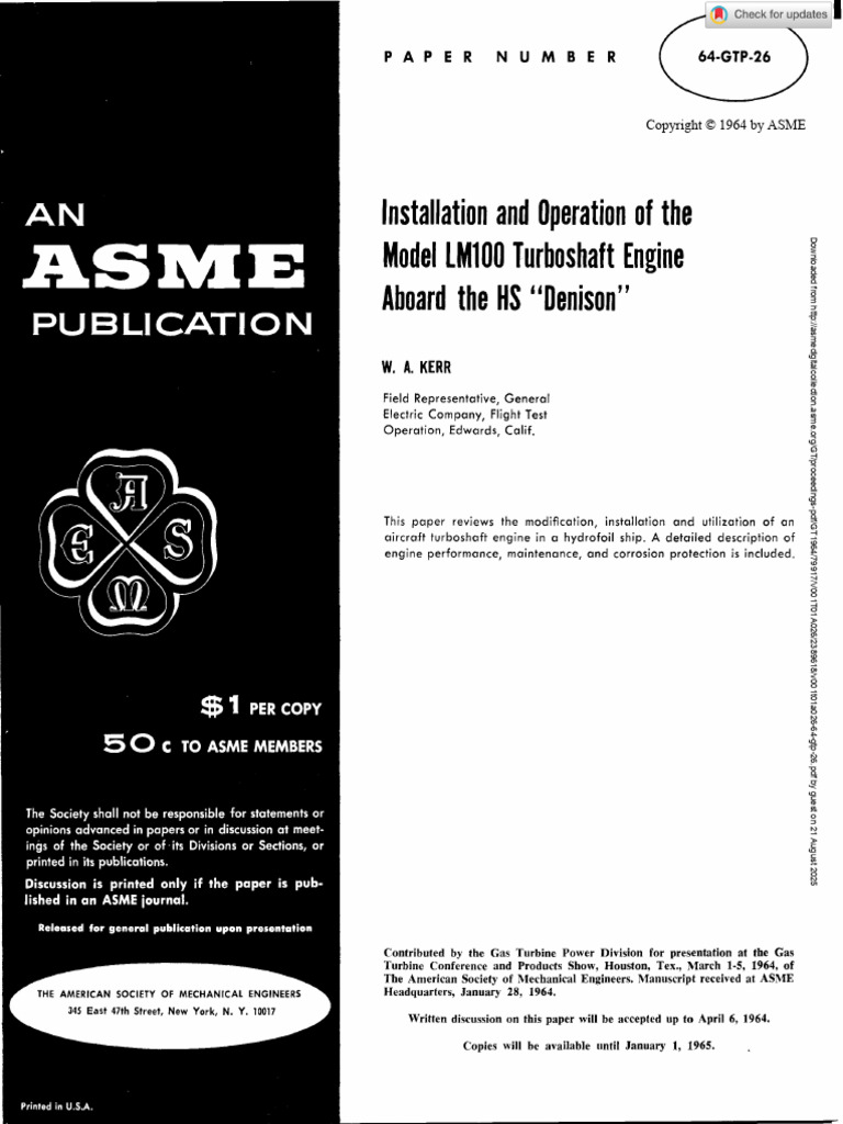 Installation of LM100 Turboshaft Engine | PDF | Engines | Jet Engine
