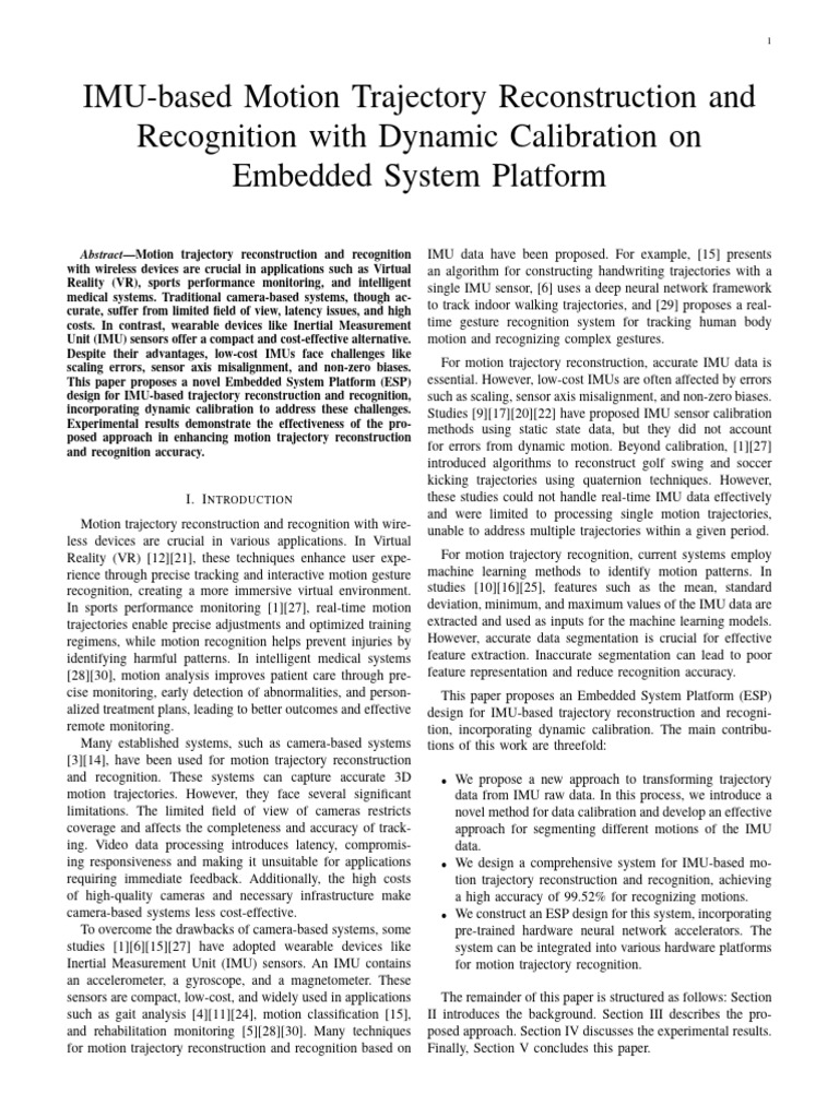 IMU Motion Trajectory Recognition System | PDF | Rotation | Computer ...