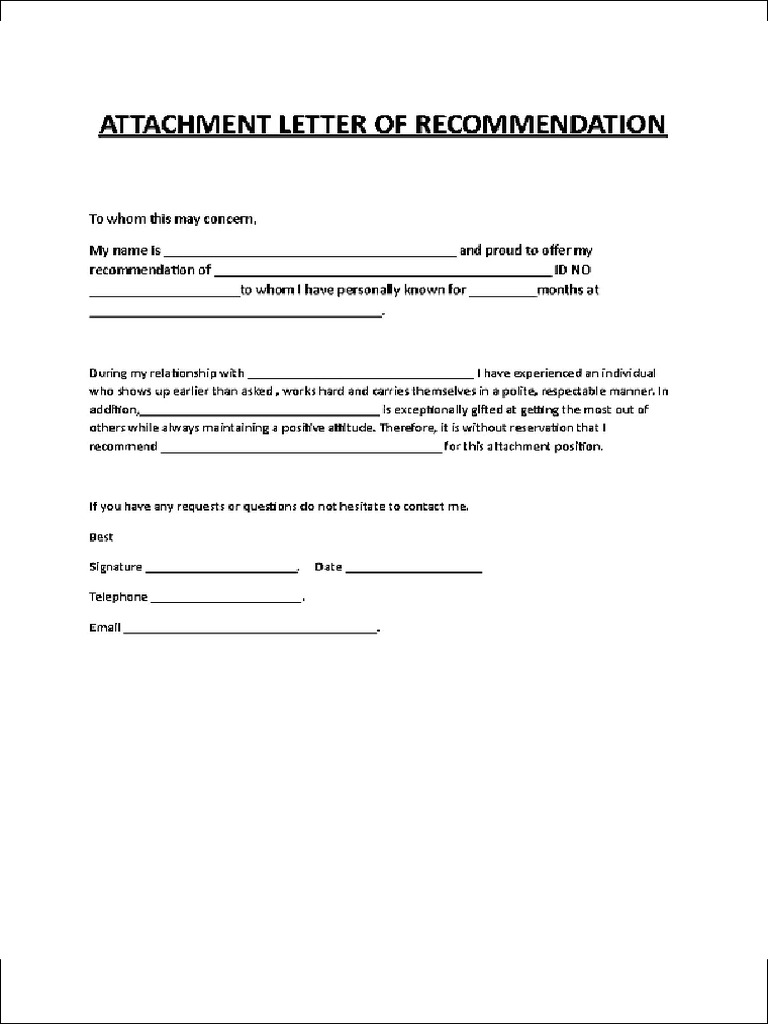 Letter of Recommendation PFD | PDF