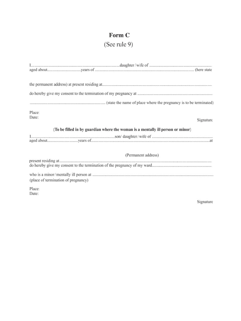 Medical Termination of Pregnancy Form | PDF | Abortion | Pregnancy