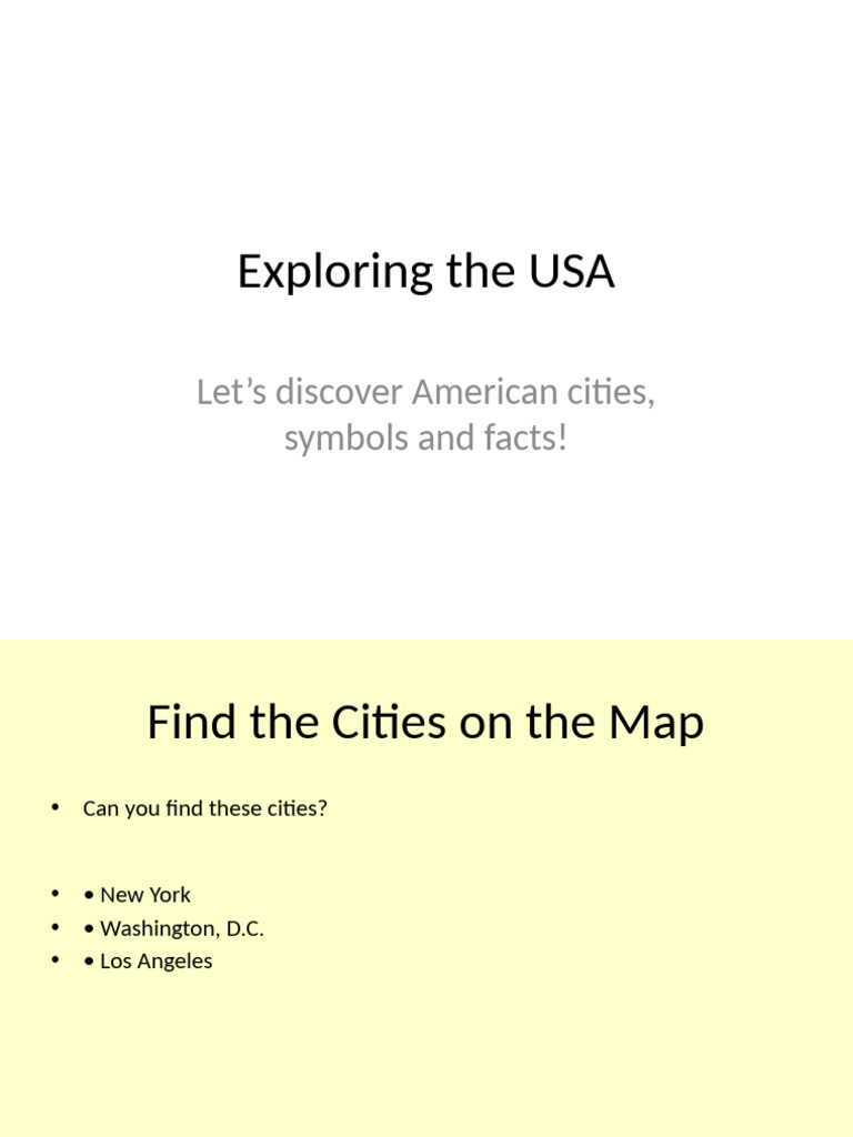 Colorful Exploring USA Presentation No Image | PDF