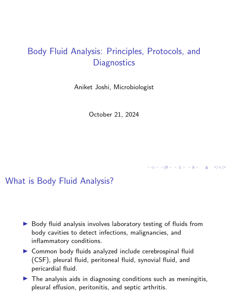 Body Fluid Analysis: Diagnostics Guide | PDF | Gram Positive Bacteria ...
