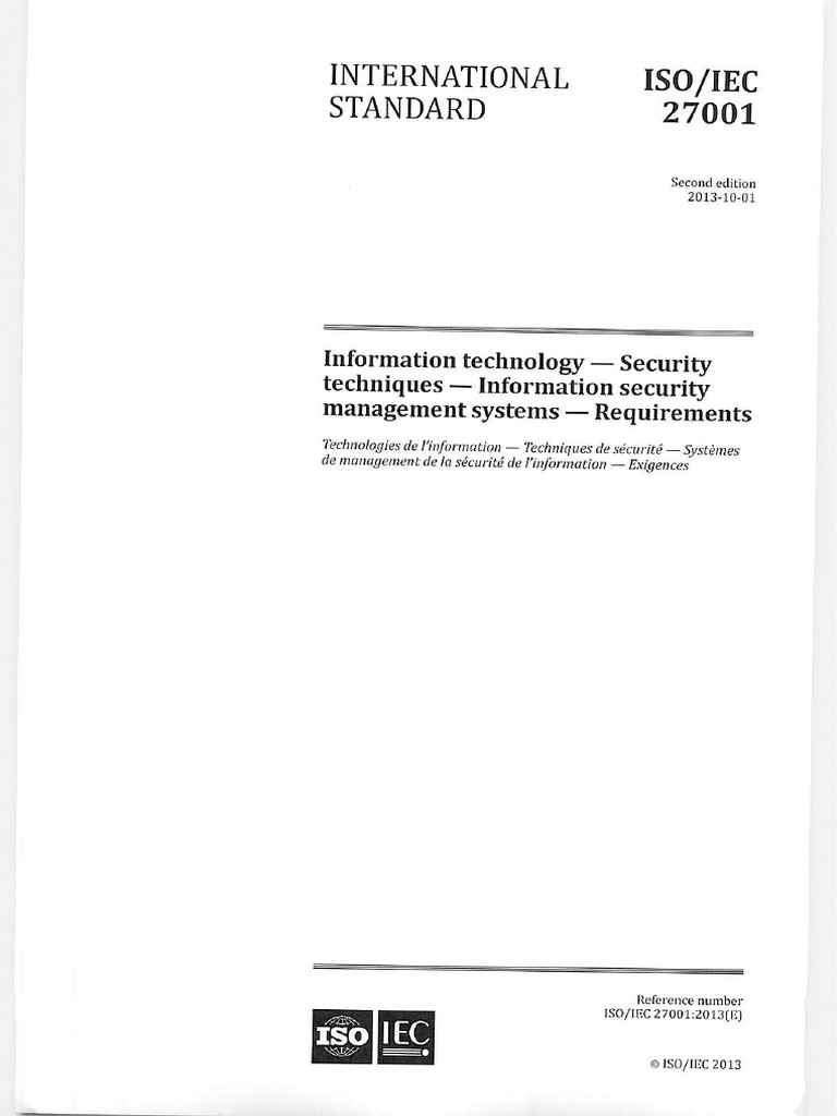 ISO 27001 - 2013 Standards | PDF