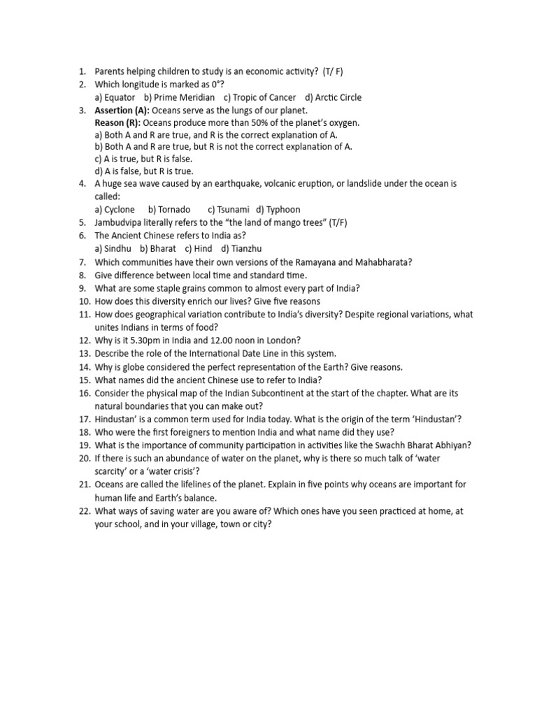 Assignment SST 6th | PDF