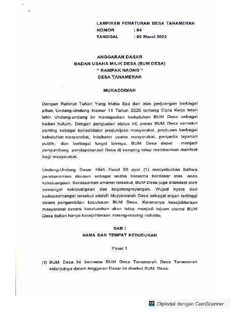 ADRT Bumdes | PDF